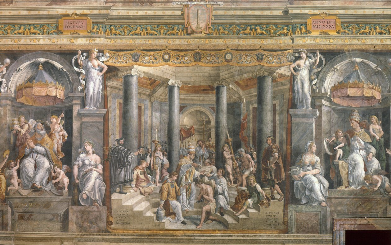 Konstantinův křest od Giovanni Francesco (c.1488 1528) Penni