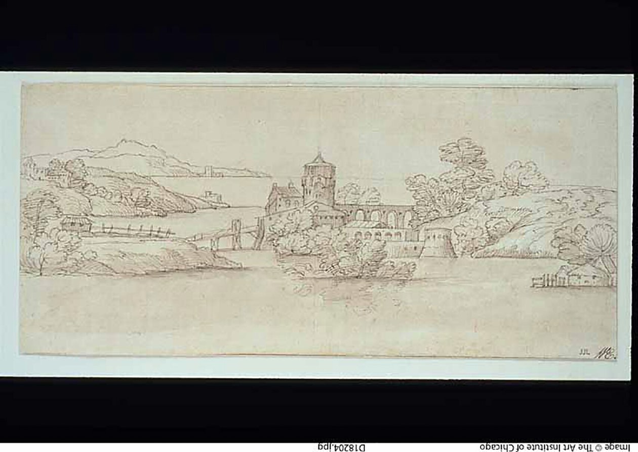 Krajina s hradem od Giovanni Francesco Grimaldi