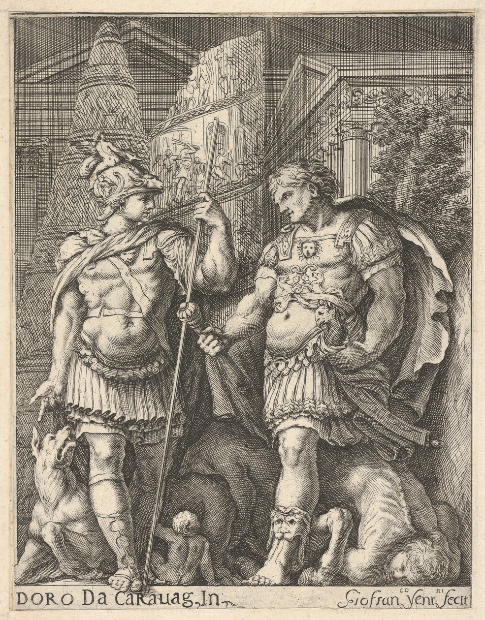 Dva římští vojáci, 17. století. od Giovanni Francesco Venturini