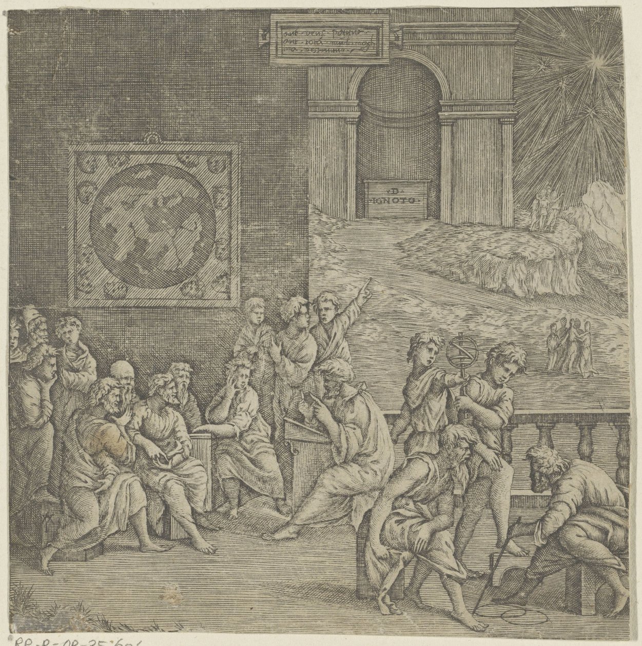 Škola filozofa od Giovanni Jacopo Caraglio (attributed to)