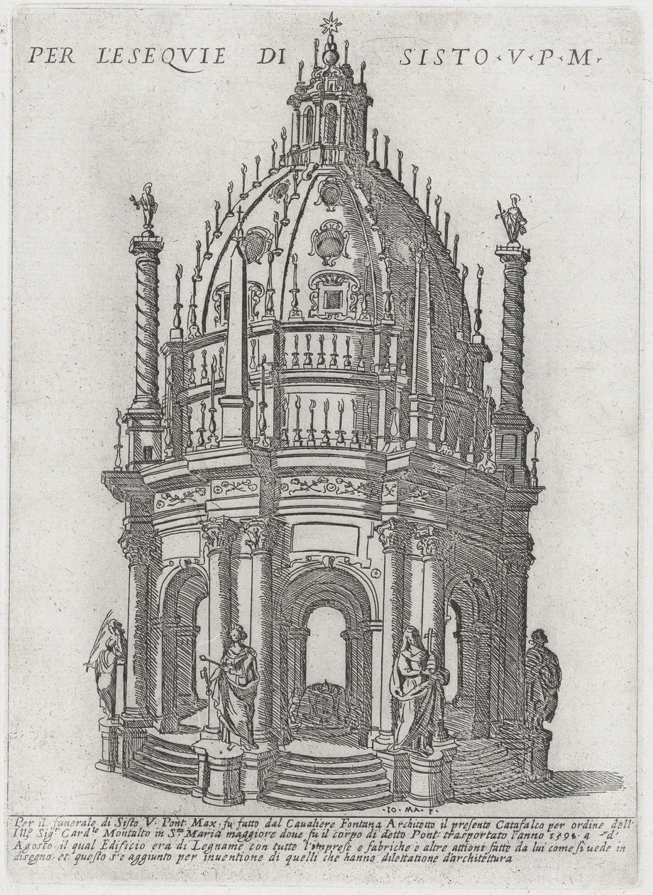 Katafalk pro papeže Sixta V., 1591. od Giovanni Maggi