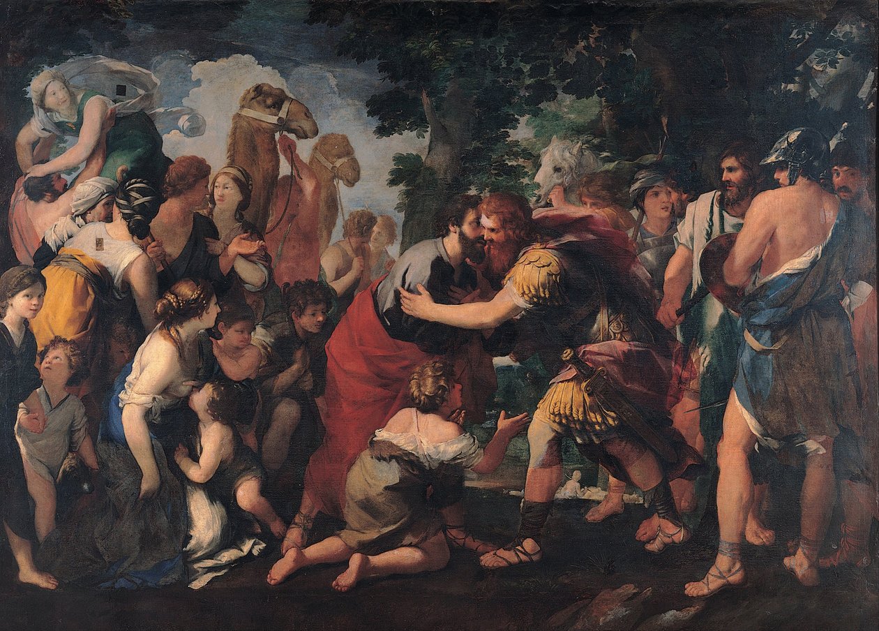 Setkání mezi Ezauem a Jákobem, 1636-1641 od Giovanni Maria Bottala