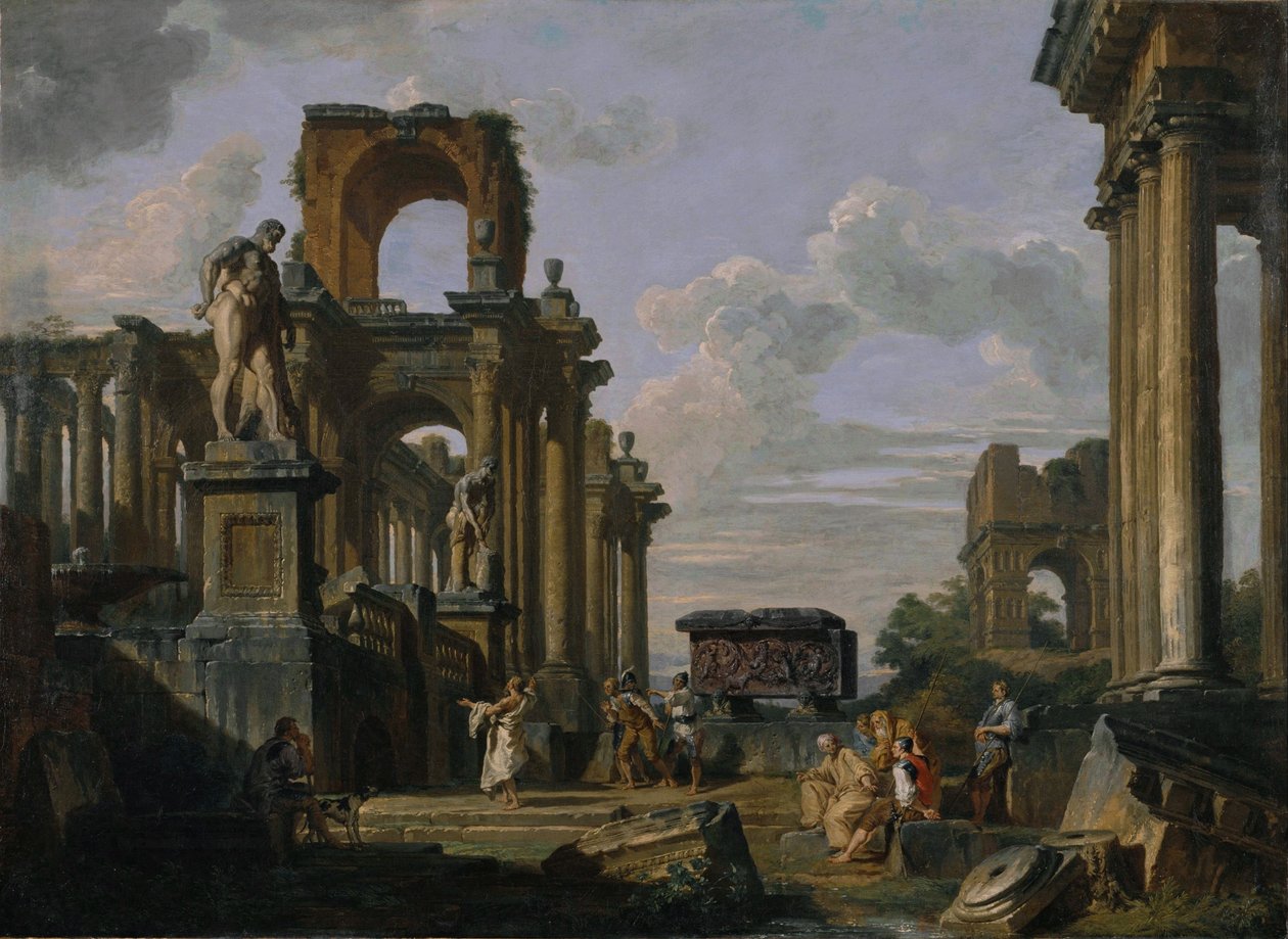 Antická architektura a sochařství Capriccio. od Giovanni Paolo Panini