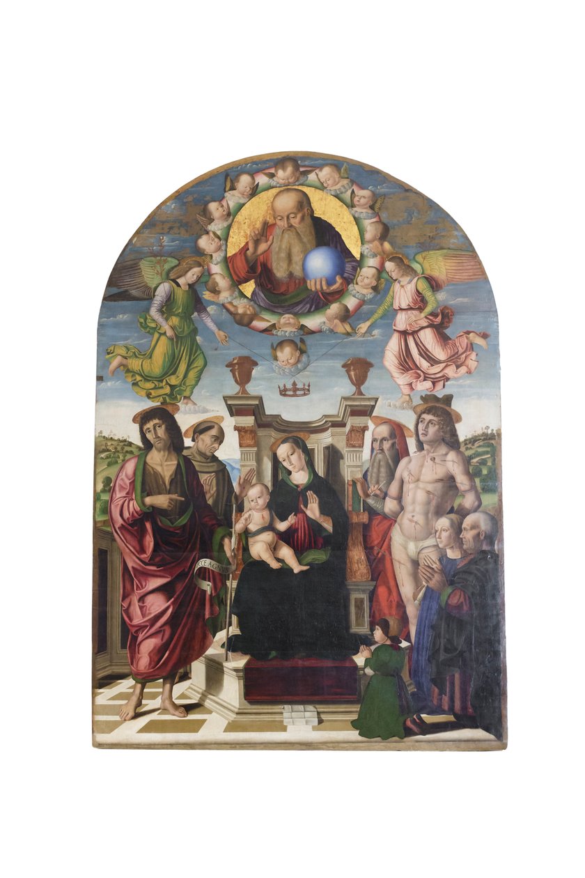 Madona s dítětem na trůně se svatými od Giovanni Santi
