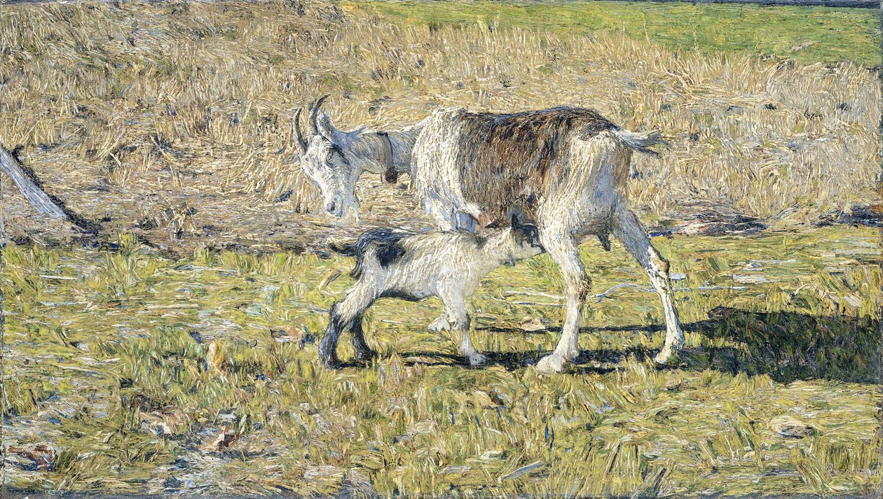 Vuohi lapsensa kanssa od Giovanni Segantini