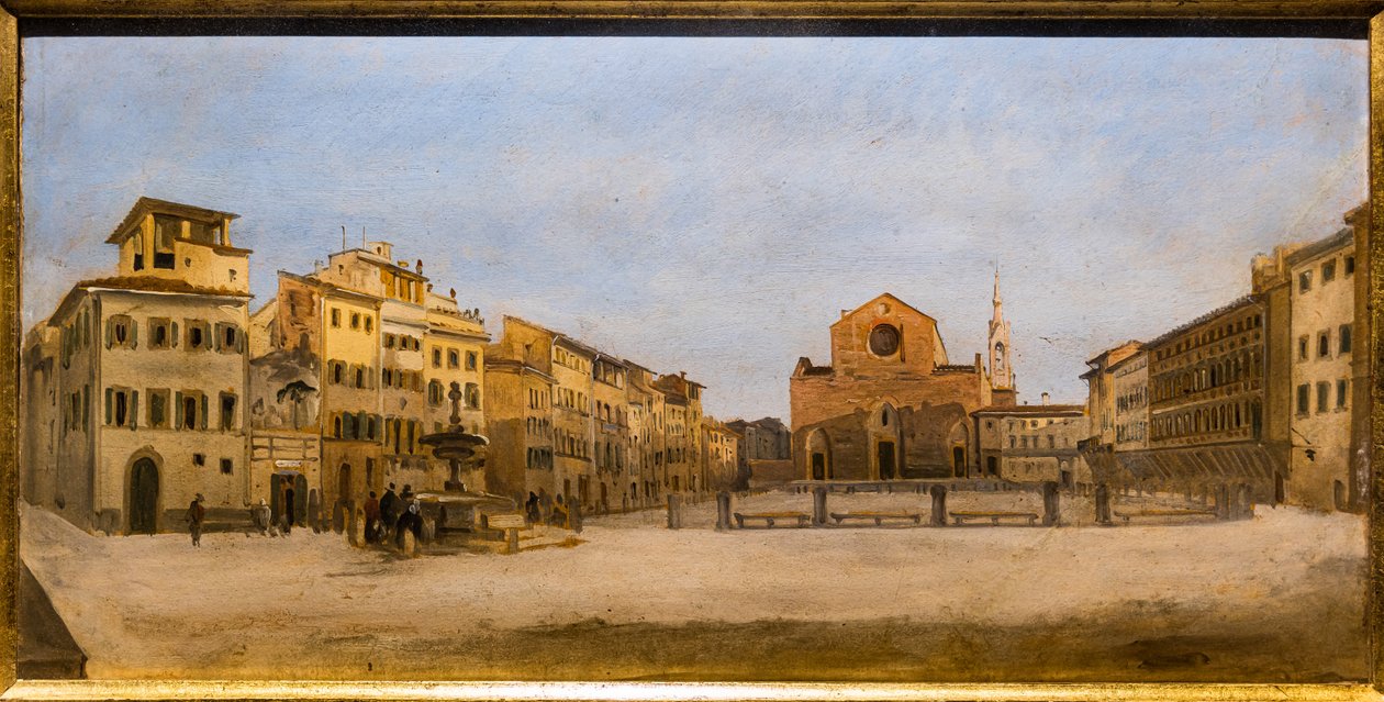 Náměstí St. Croce ve Florencii od Giovanni Signorini