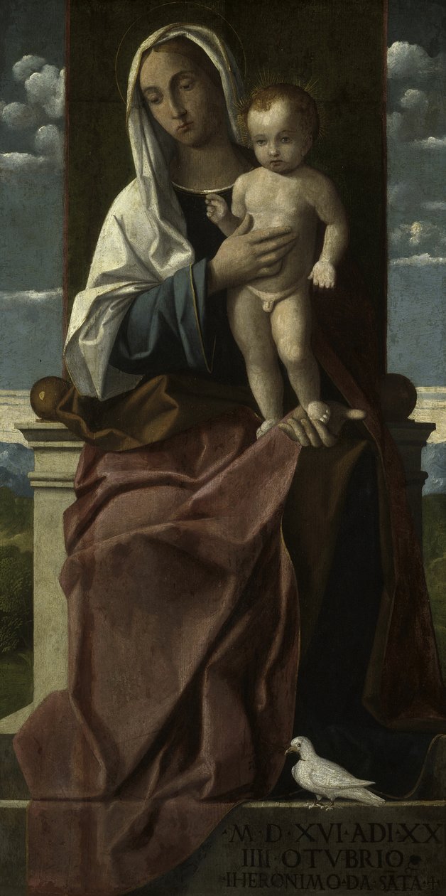 Panna a dítě na trůn od Girolamo da Santacroce