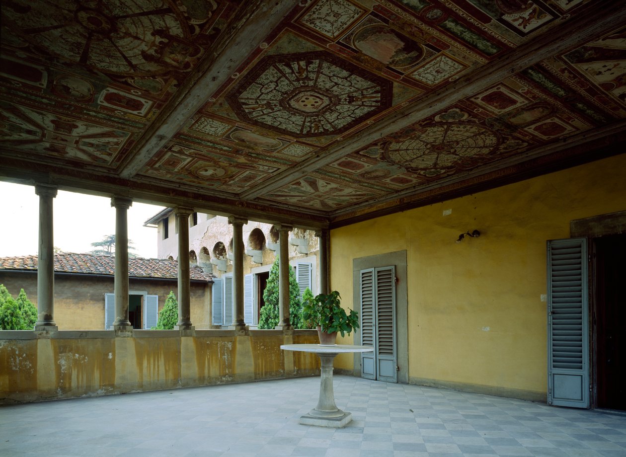 Vnitřní pohled na lodžii, Villa Medicea di Careggi od Giuliano Giamberti da Sangallo