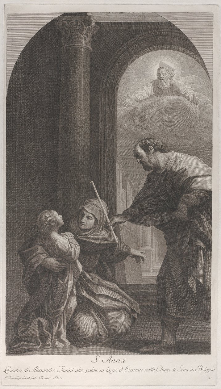 Svatá Anna klečící s Pannou..., 1760-1800. od Giuliano Traballesi