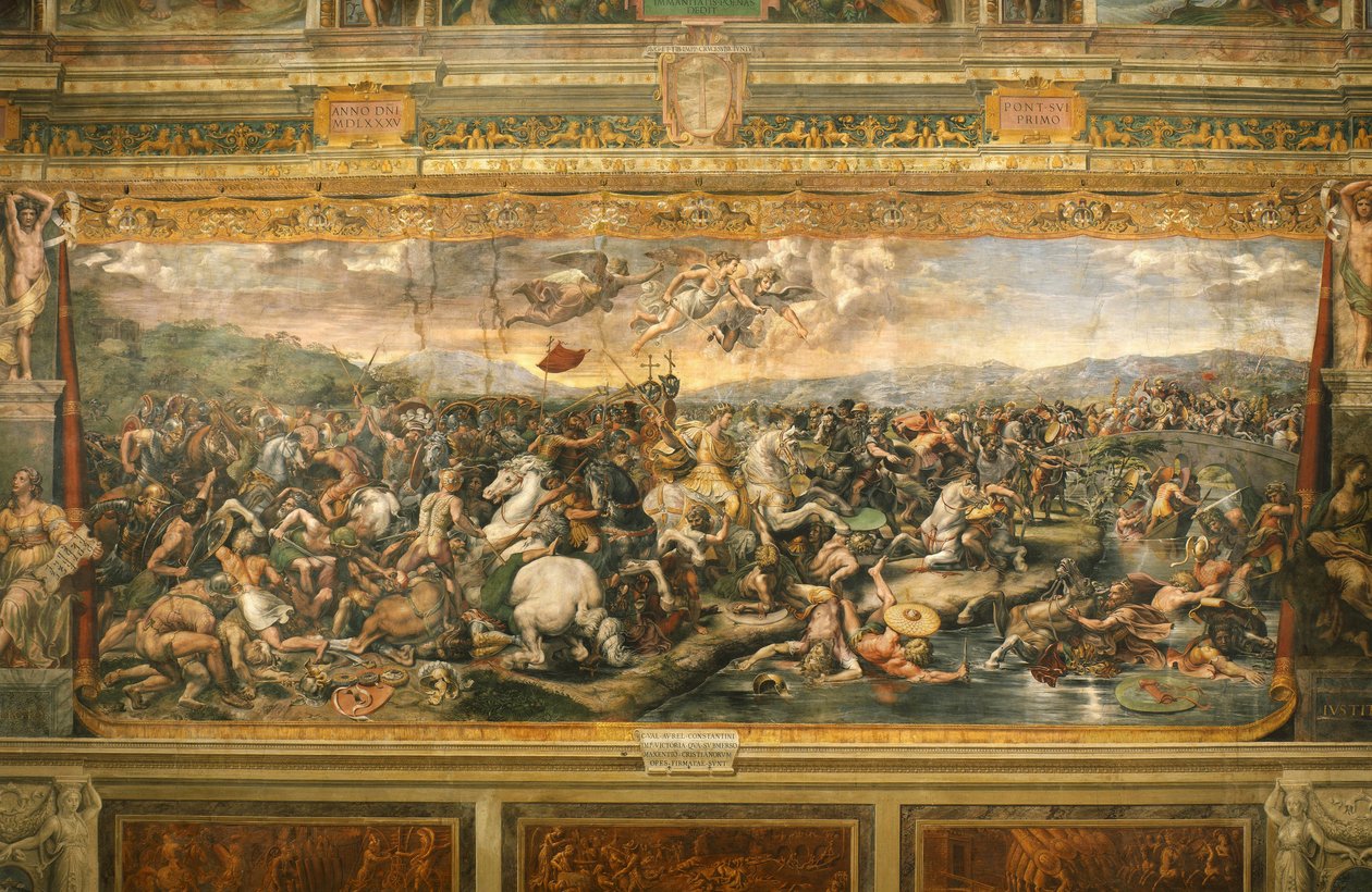 Bitva u Puente Milvio od Giulio Romano