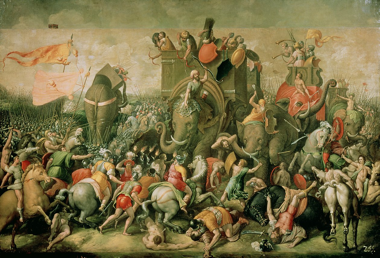 Bitva u Zamy, 202 př.nl, 1570-80 od Giulio Romano