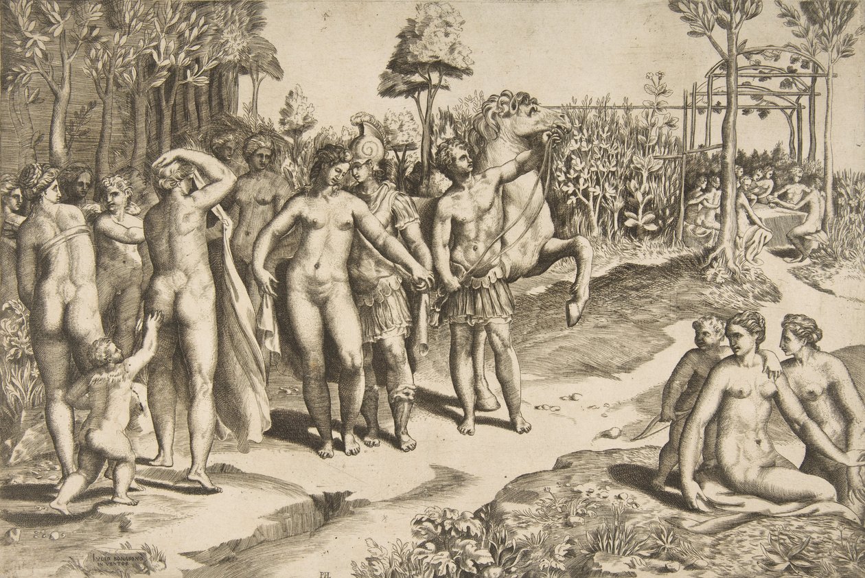 Alexander a Roxana, 1531-76. od Giulio Bonasone