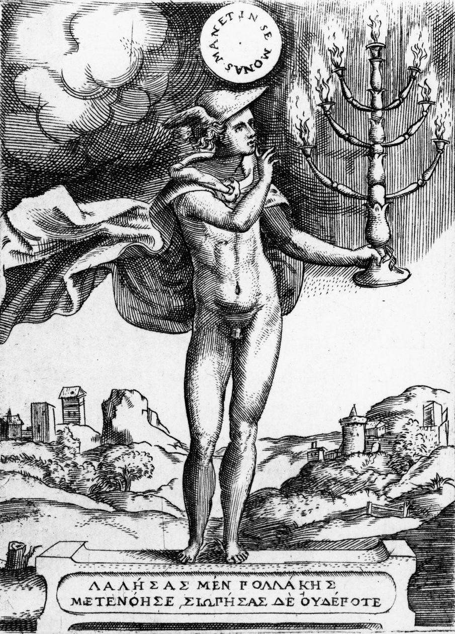 Hermes, 1555 (rytina) od Giulio Bonasone
