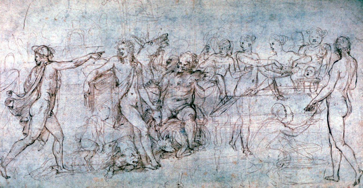 Svatební svátek Cupida a Psyché, c1520-1546 od Giulio Romano