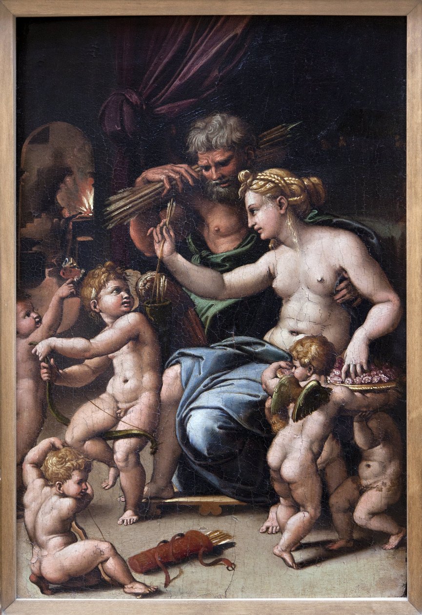 Venuše a Vulkán (olej na plátně) od Giulio Romano