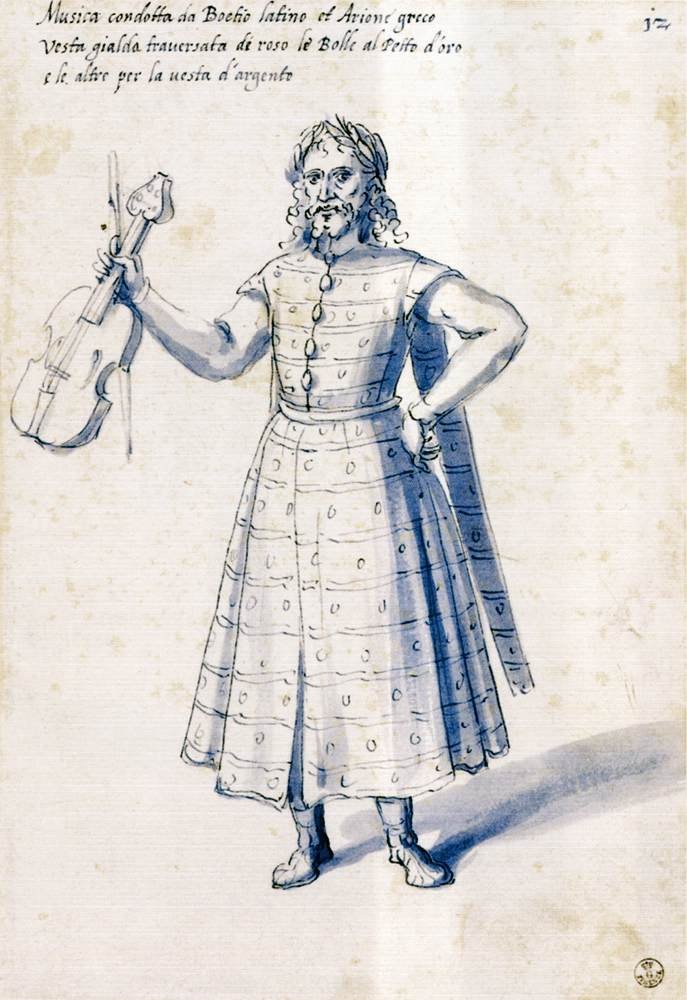 Kostým alegorické postavy Hudba od Giuseppe Arcimboldo