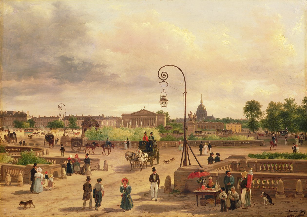 La Place de la Concorde v roce 1829 (viz také 19842) od Giuseppe Canella