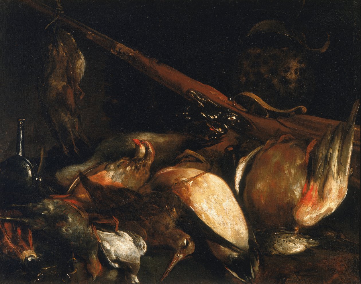 Mrtví ptáci a arkebuze od Giuseppe Maria Crespi