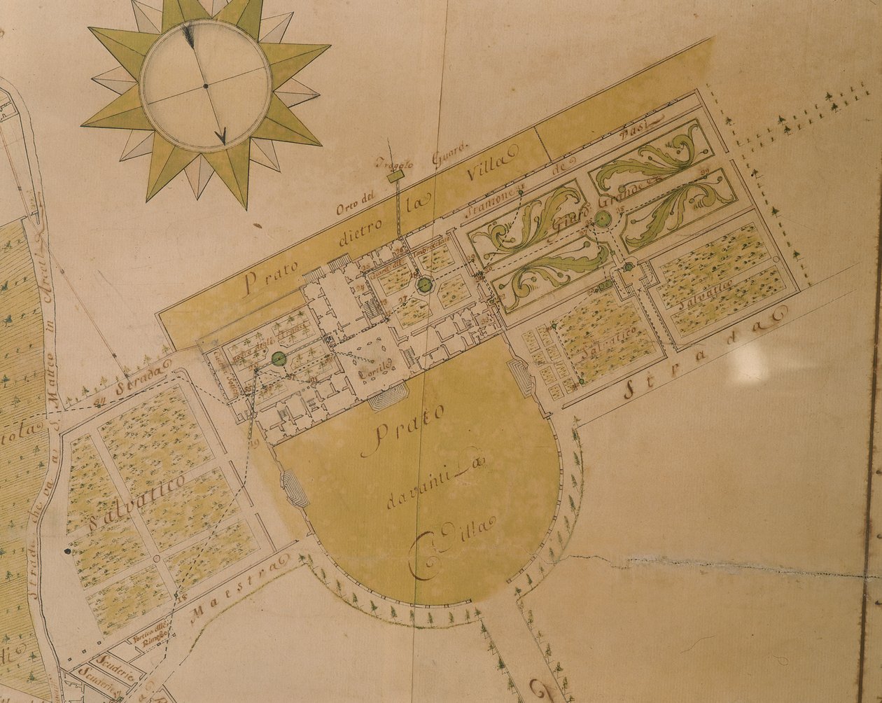 Plán Villa del Poggio Imperiale od Giuseppe Ruggieri