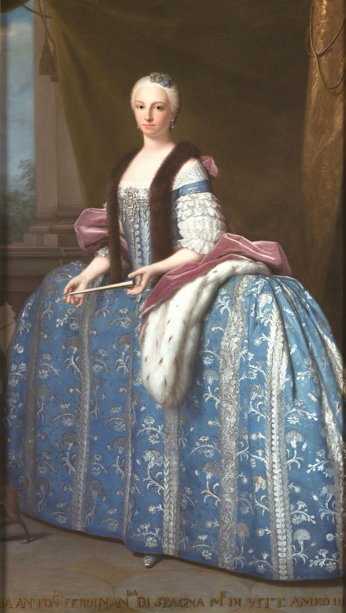 Portrét Marie Antonie Ferdinandy Španělské, královny Sardinie, manželky Vittoria Amedea III od Giuseppe o Nicola Duprà