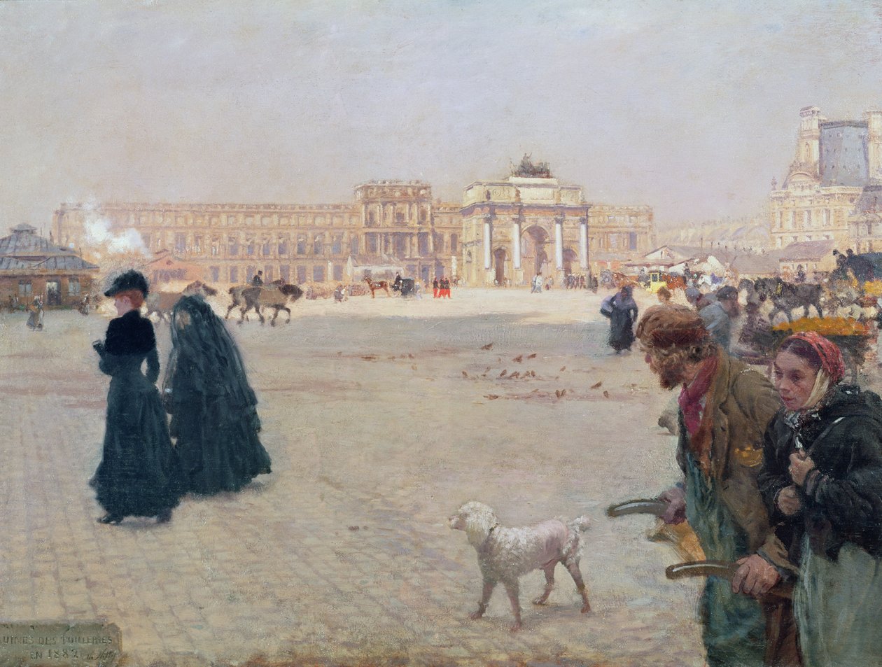 La Place du Carrousel, Paříž: Ruiny Tuileries, 1882 od Giuseppe de Nittis