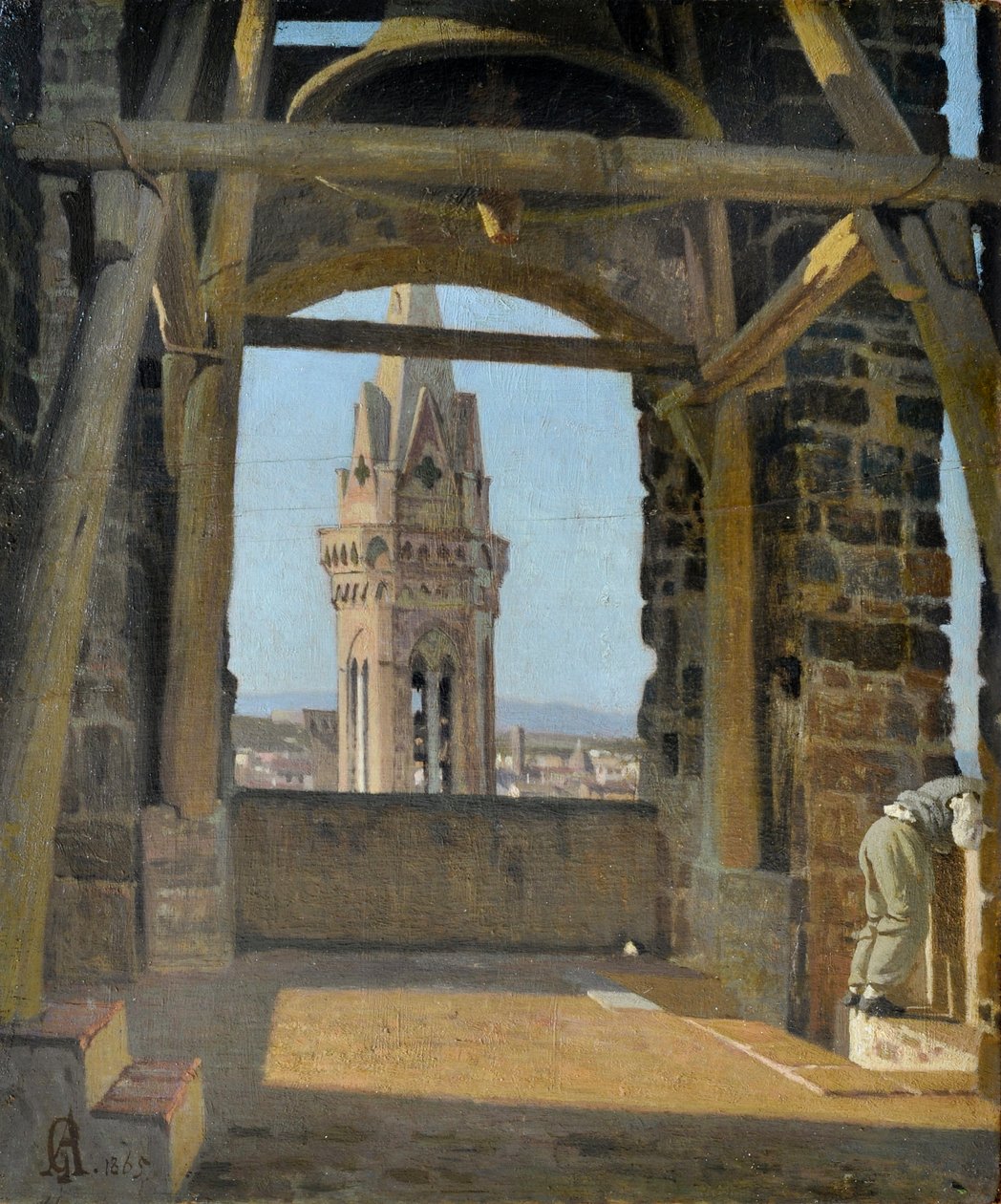 Věž Palazzo del Podestà od Giuseppe Abbati