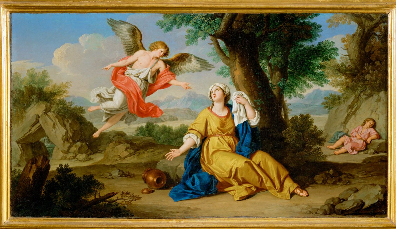Hagar a anděl (malba na plátně) od Giuseppe Bottani