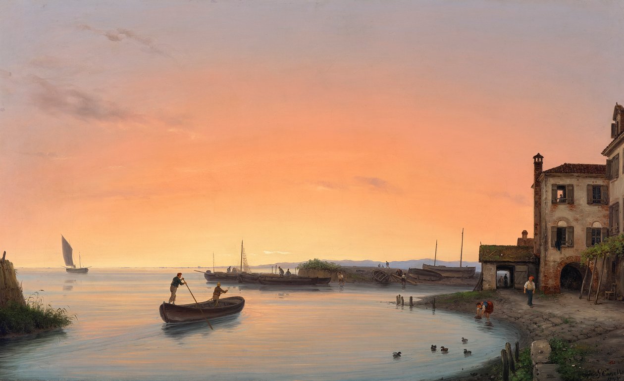 Chioggia před východem slunce od Giuseppe Canella d. Ä.