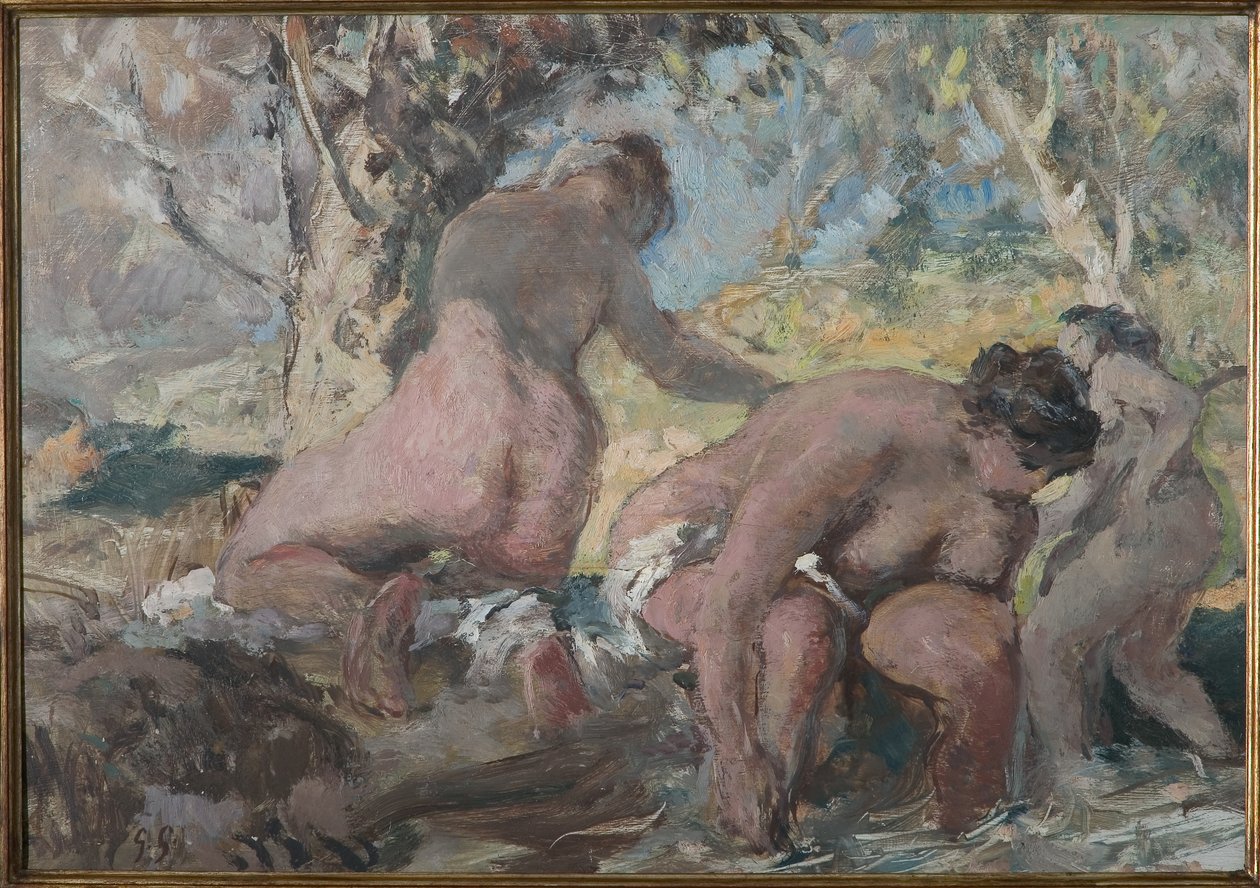 The Bathers (olej na překližce) od Giuseppe Graziosi