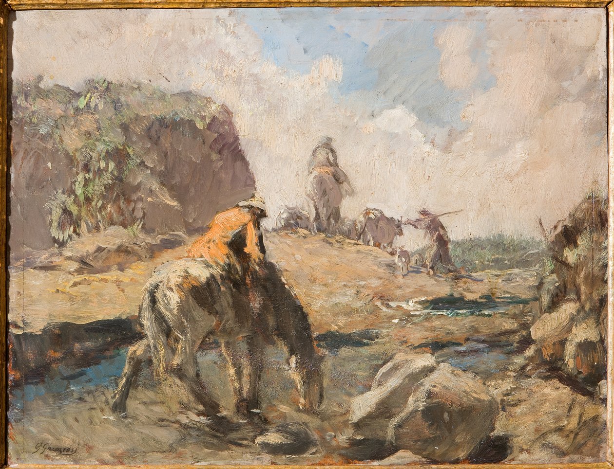 Ford (olej na překližce) od Giuseppe Graziosi