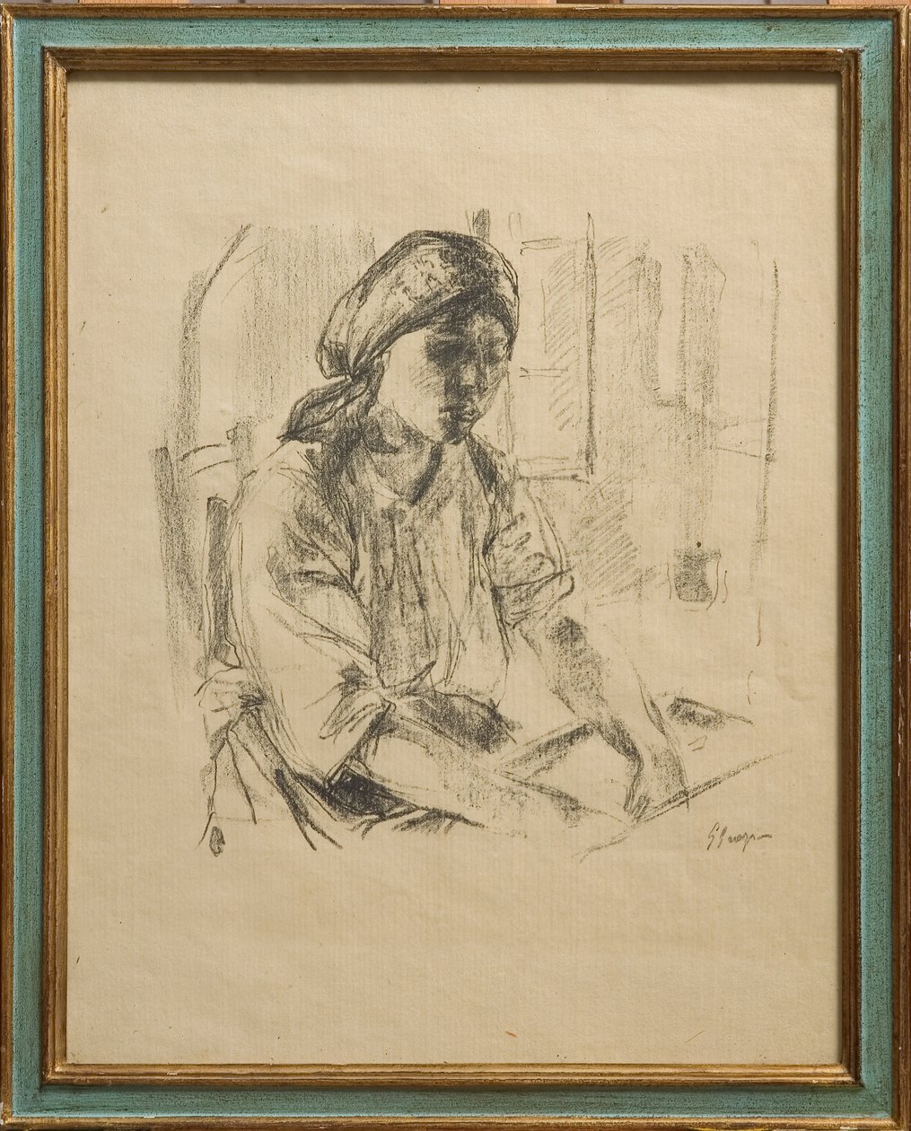 žena v domácnosti (litho) od Giuseppe Graziosi