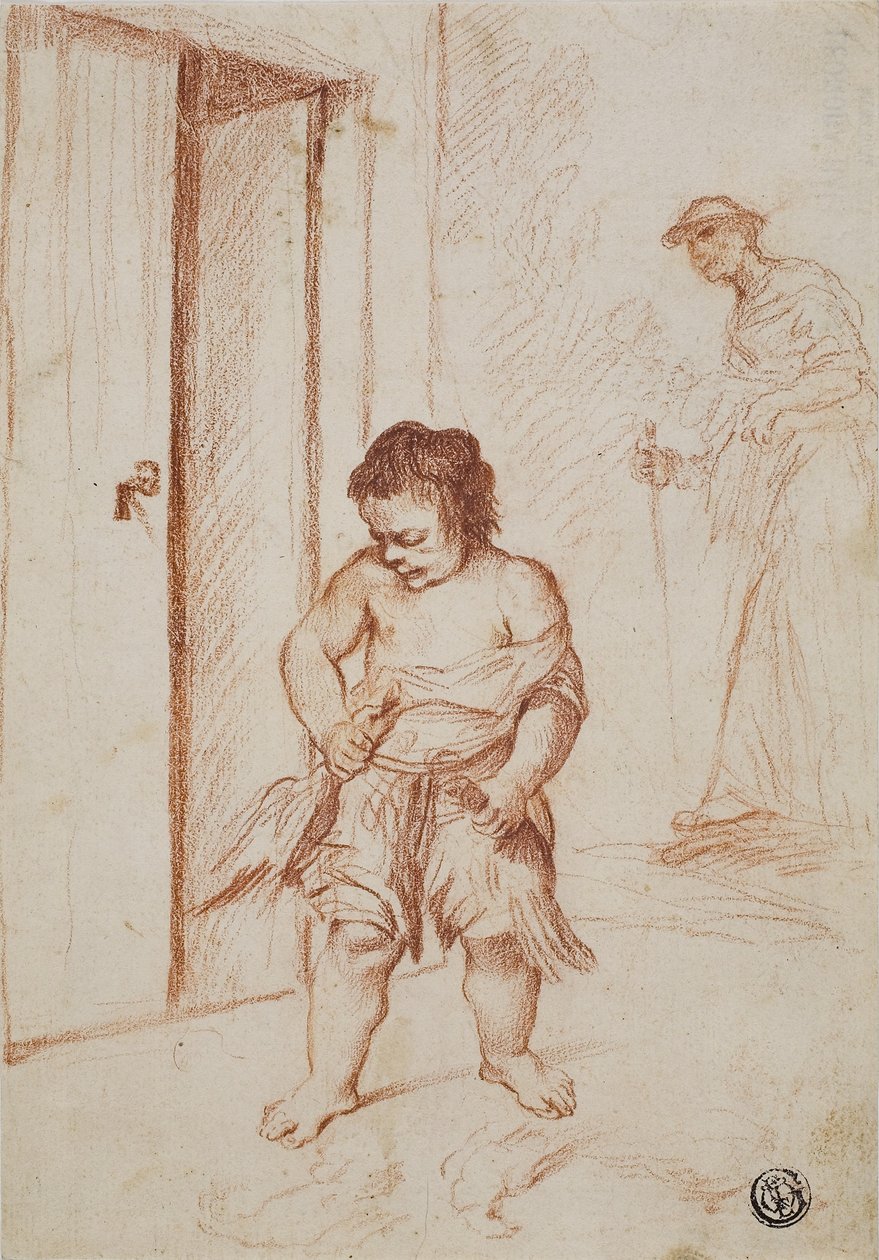 Studie o dvou figurách, 1710-15 od Giuseppe Maria Crespi