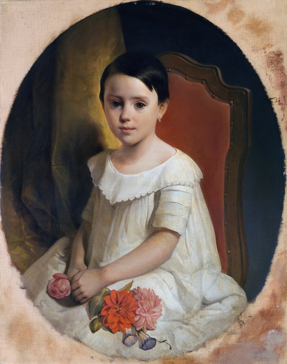 Holčička s květinami od Giuseppe Mazza