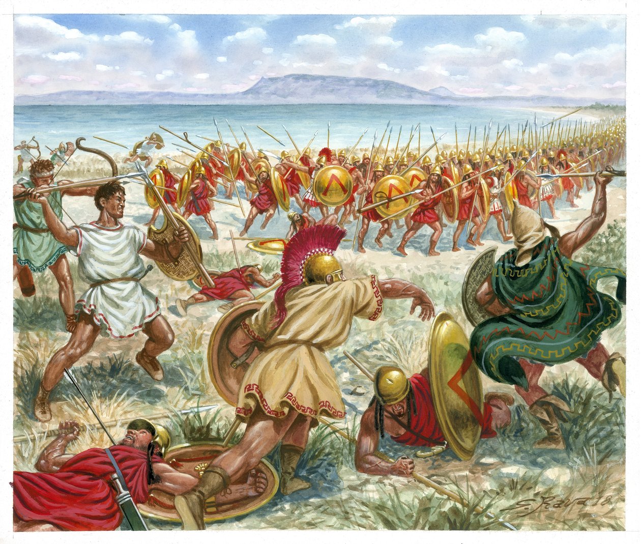 Bitva u Lechaeum od Giuseppe Rava