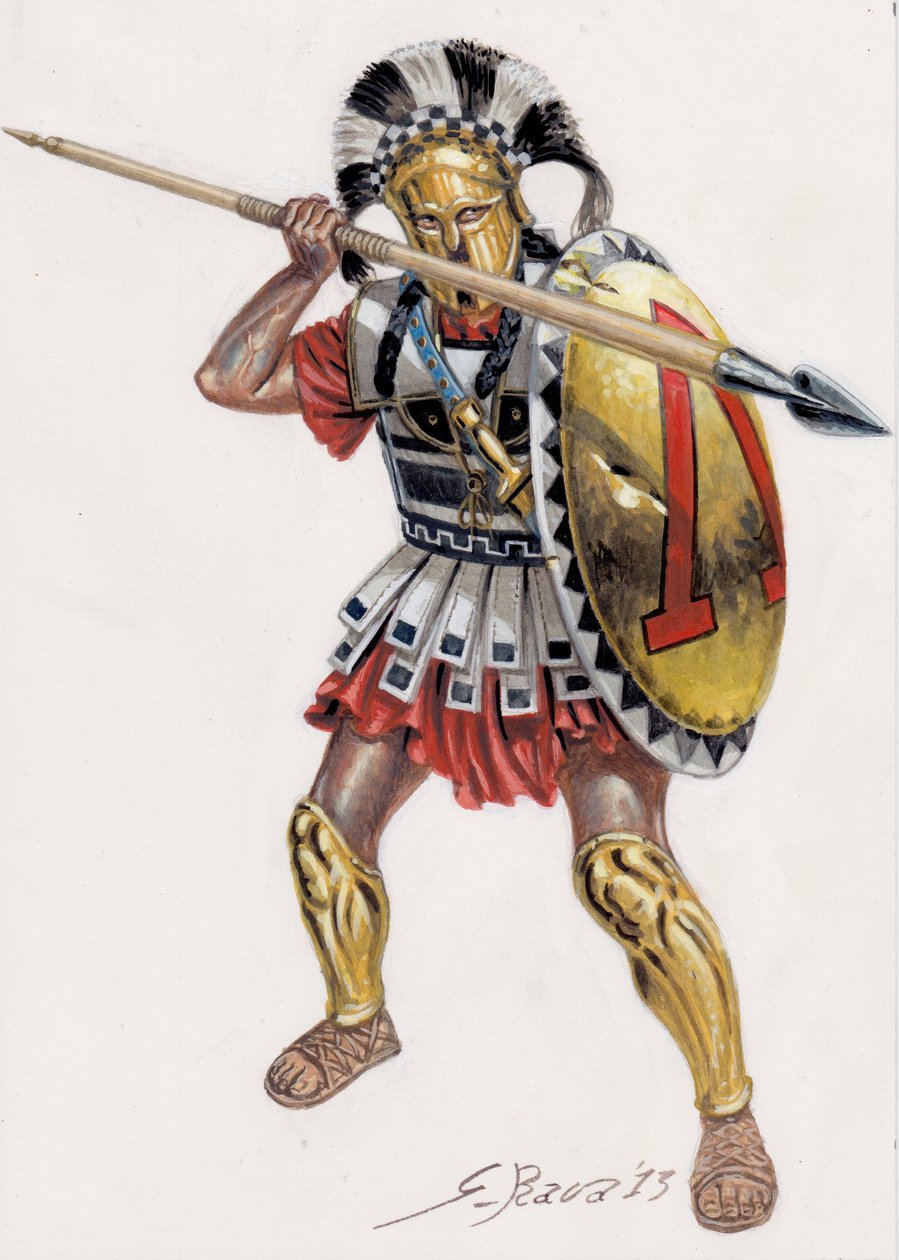 Spartský hoplita od Giuseppe Rava