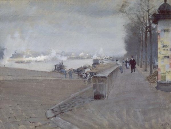 Seina v Paříži od Giuseppe de Nittis