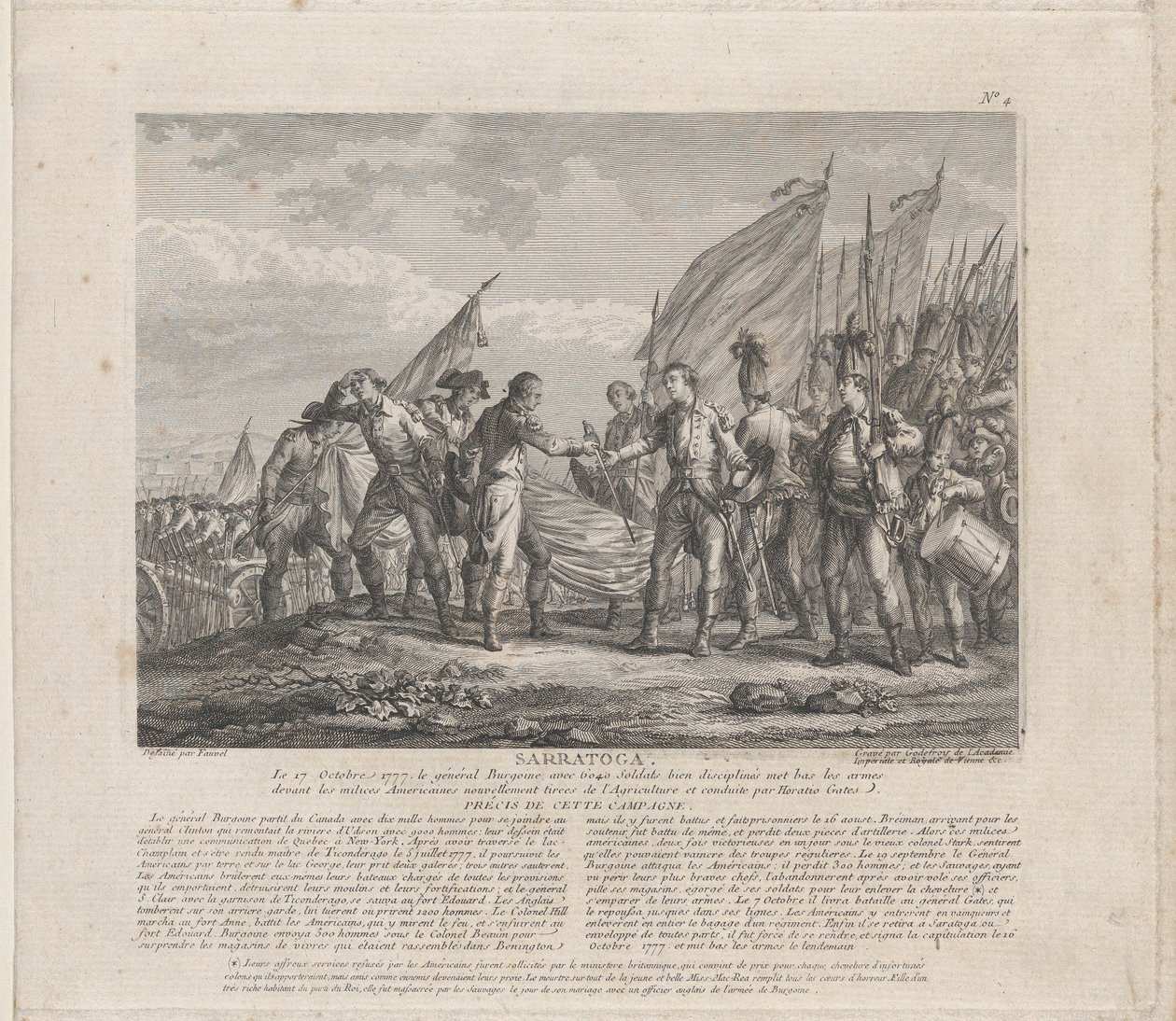 Sarratoga [sic] 17. října 1777, ca. 1777. od Godefroy