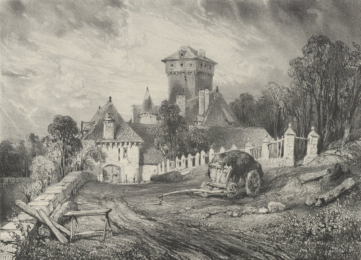 Hrad Pesteil v Polminhac, 1832. od Godefroy Engelmann