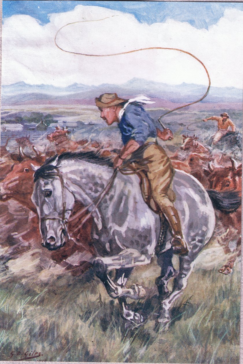 The Sick Stockrider, z Básně Adama Lindsay Gordona vydané T. N. Foulisem, 1912 od Godfrey Douglas Giles