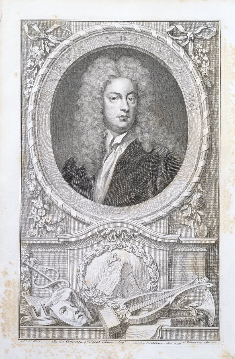 Joseph Addison, 1748 od Godfrey Kneller