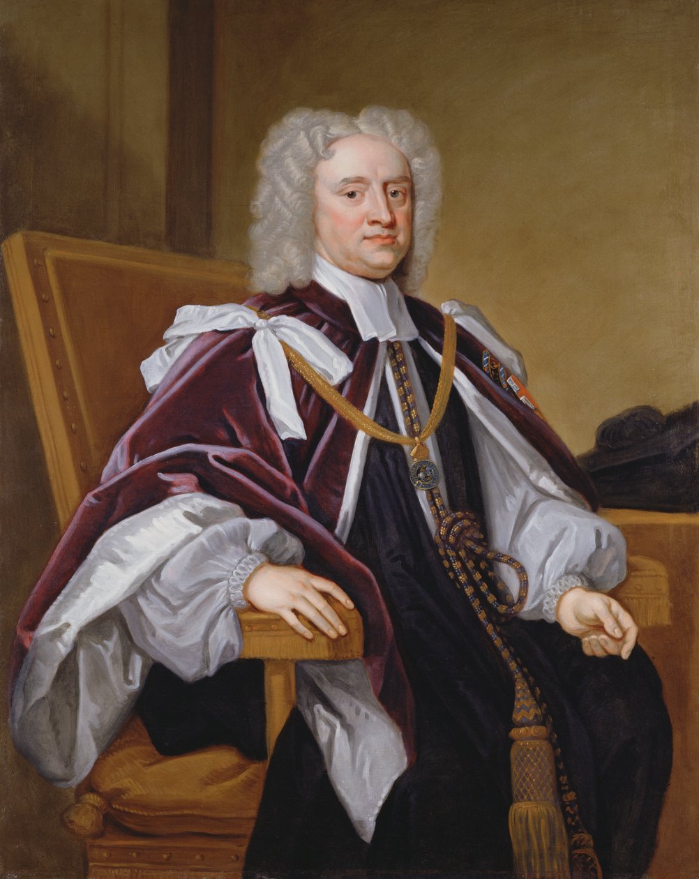 Portrét biskupa Trelawnyho, jednoho ze sedmi biskupů, kteří žádali proti deklaraci shovívavosti Jakuba II. a byli souzeni za urážku na cti od Godfrey Kneller