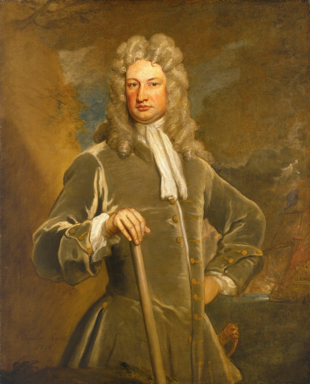 Sir Charles Wager (1666-1743) od Godfrey Kneller