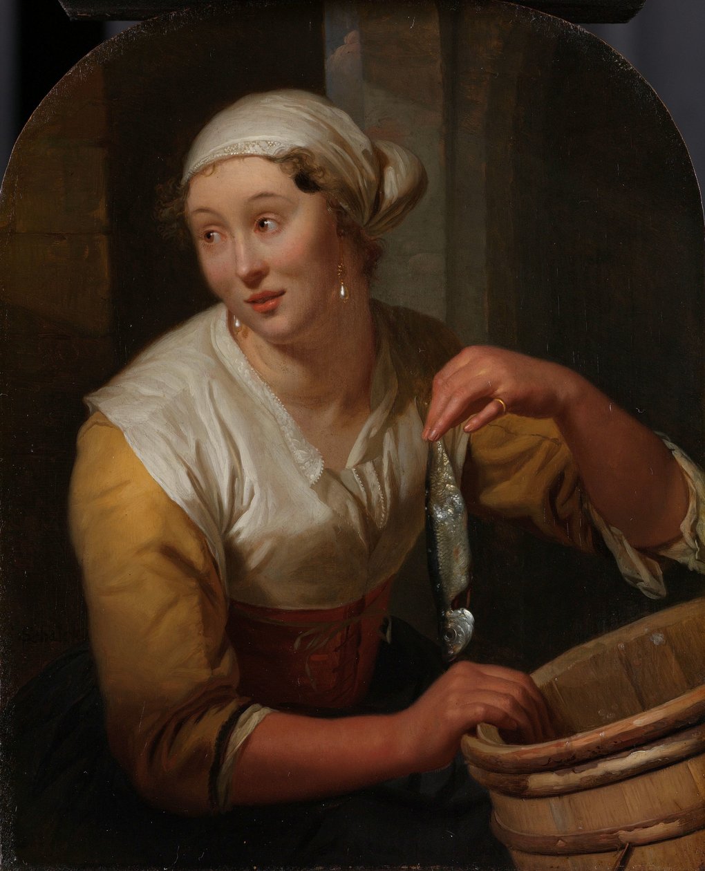 Žena Prodej Sleďů od Godfried Schalcken