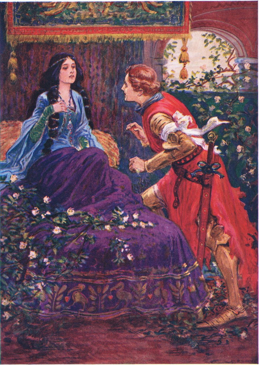 Princ probouzí Šípkovou Růženku, ilustrace k Dětským příběhům z Tennysona od Nory Chessonové od Gordon Frederick Browne