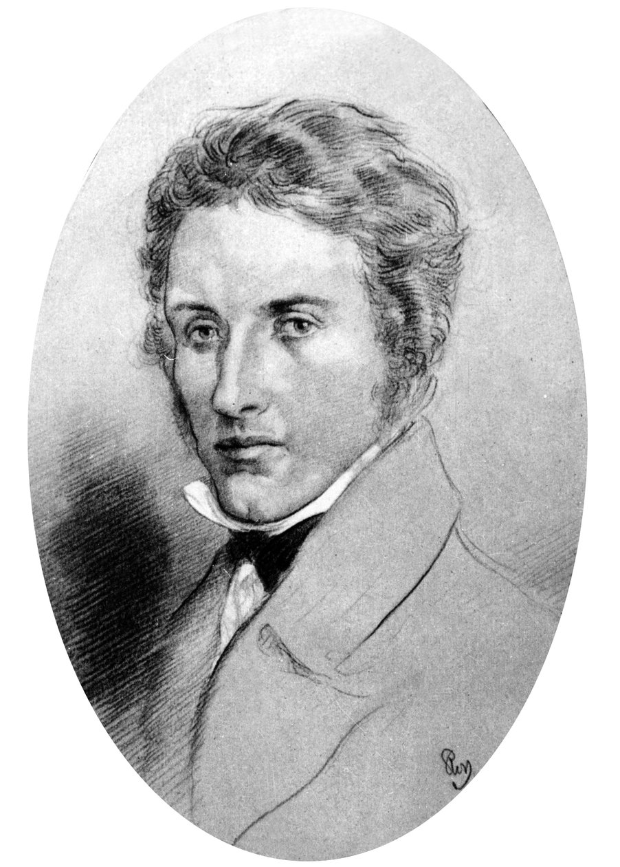 Percy Bysshe Shelley (litho) od Gordon (after) Ross