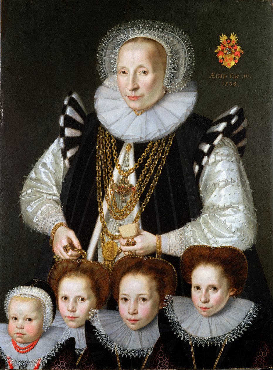 Pár rodinných portrétů, 1598 (pár viz 228146) od Gortzius Geldorp