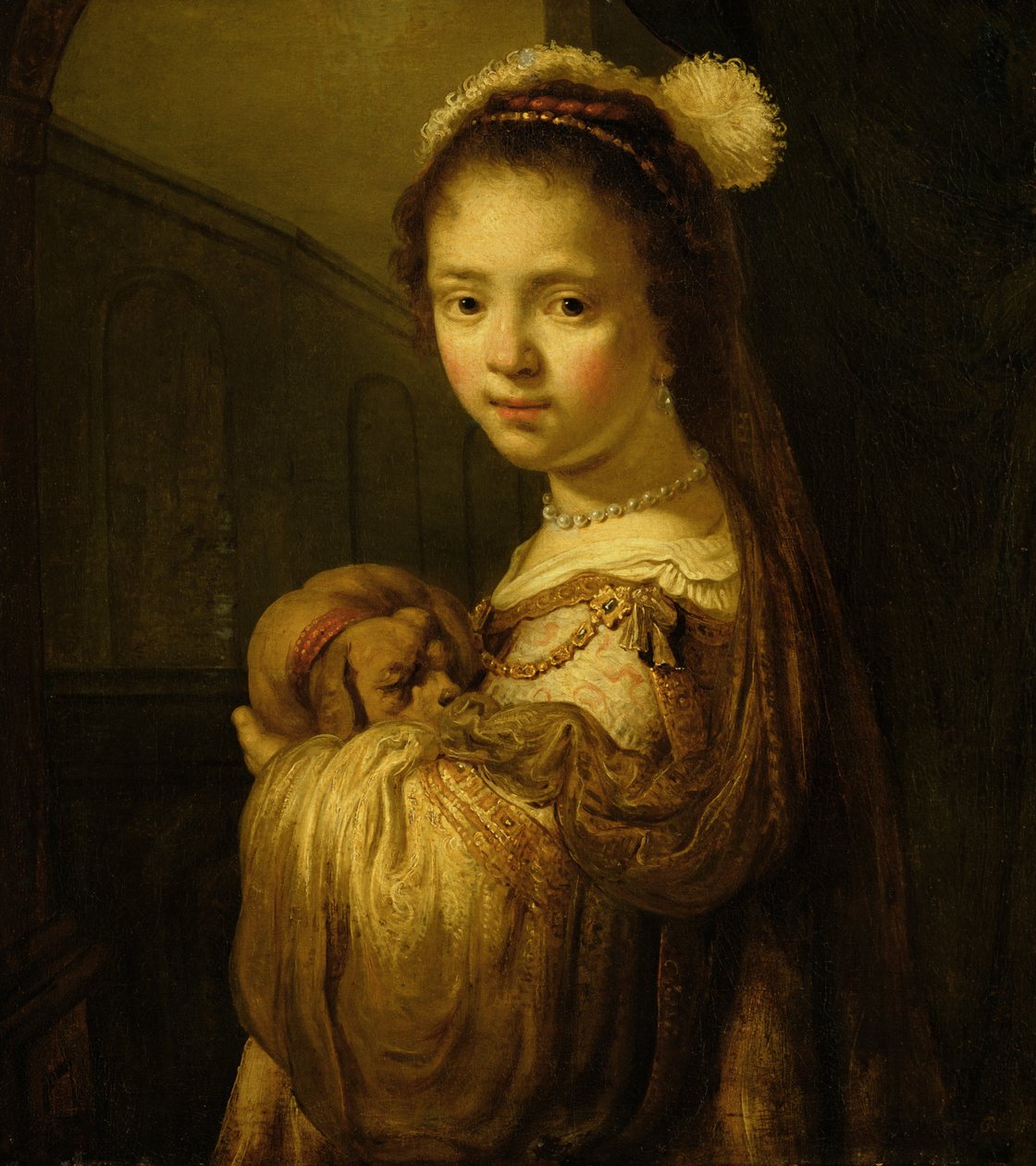 Obrázek mladé dívky od Govaert Flinck