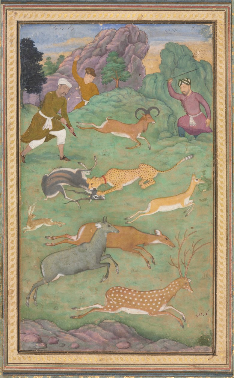 Lov antilop a jelenů od Govardhan