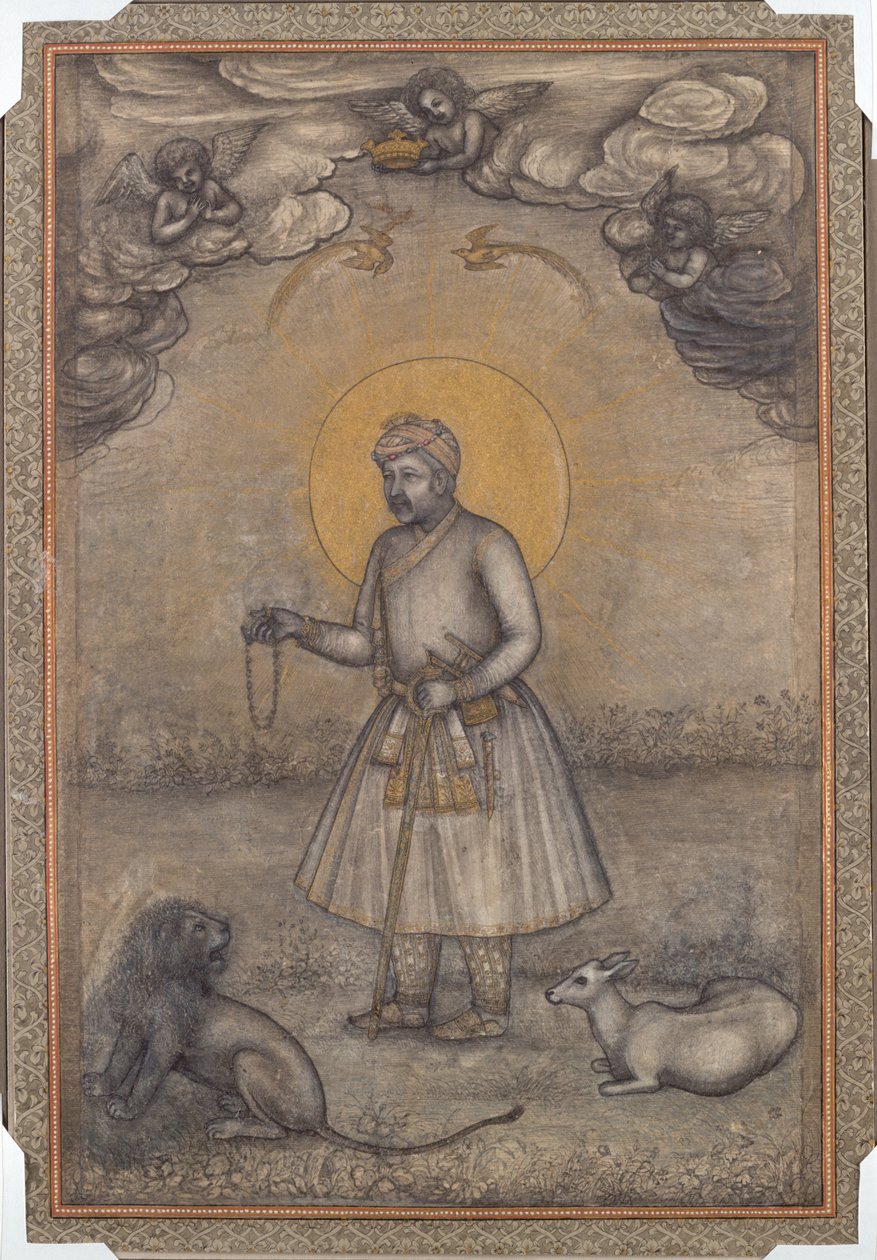 Portrét starého Akbara, c. 1640-1650. od Govardhan