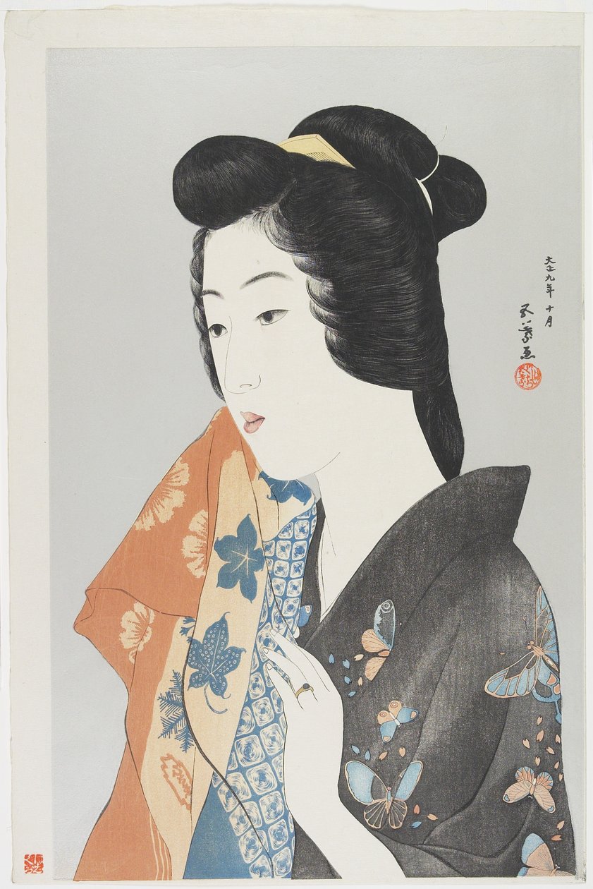 (Woman Holding Towel), říjen 1920 od Goyo Hashiguchi
